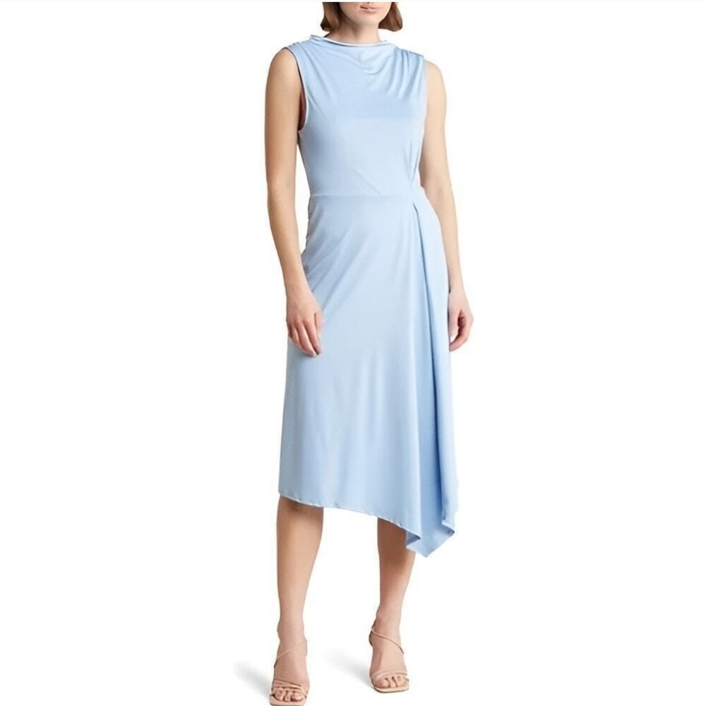 Elegant Blue Sleeveless Dress